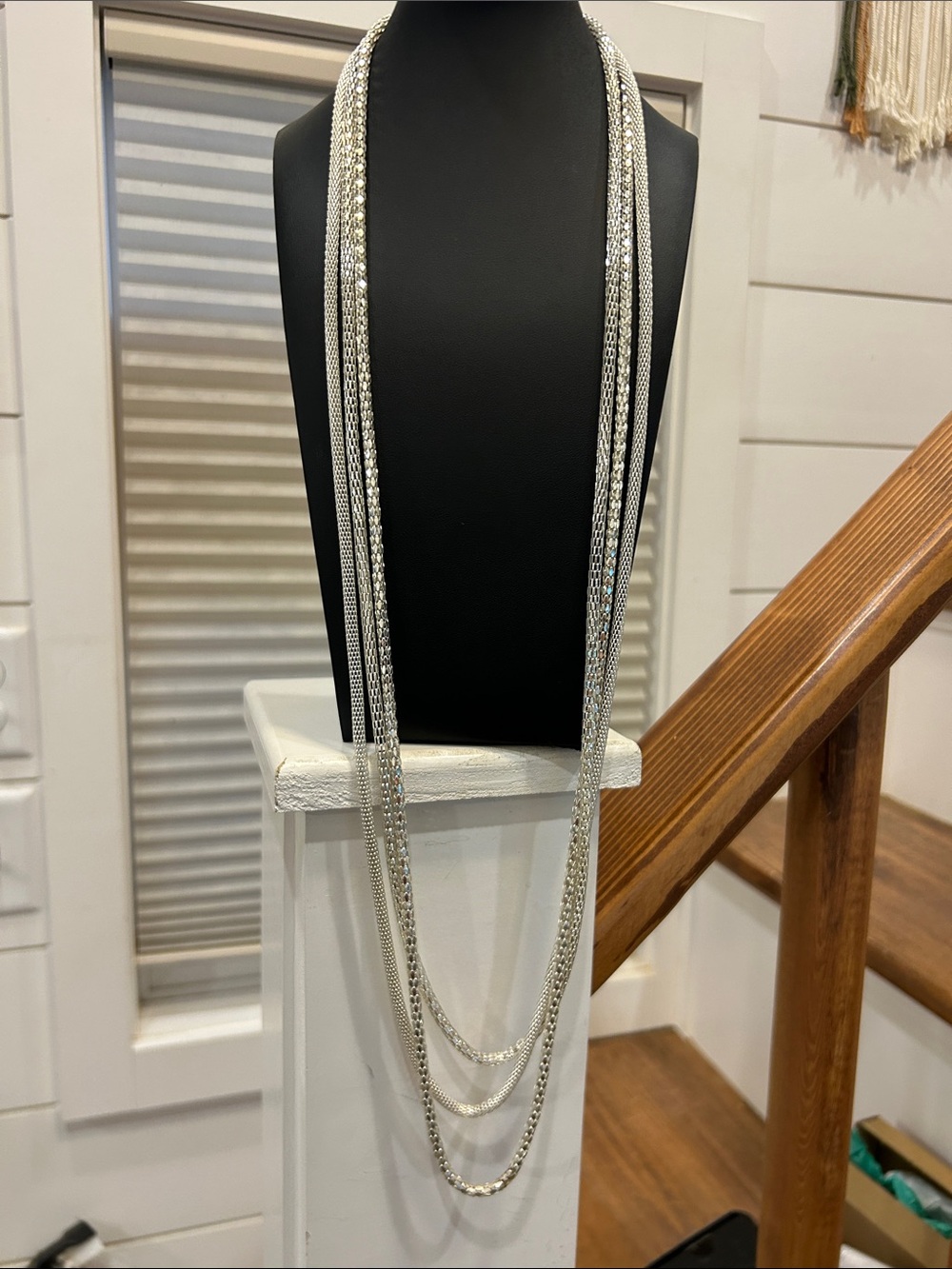 Silver Multi-Strand Women’s Necklace - Elegant Layered Design